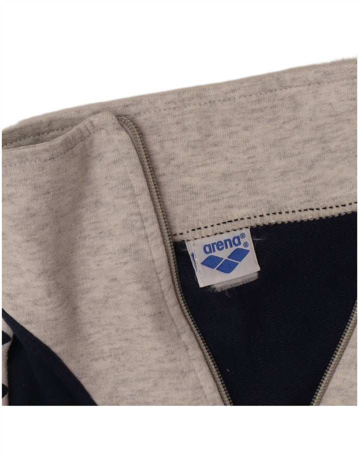 Arena Felpa con collo con zip grafica da uomo Maglione grigio medio color block
