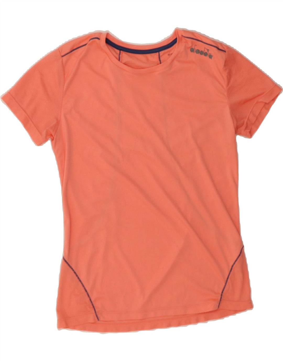 DIADORA Womens T-Shirt Top UK 14 Large Orange Vintage Diadora and Second-Hand Diadora from Messina Hembry 