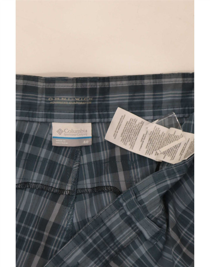 Pantaloncini cargo da uomo Columbia W40 XL Poliestere a quadri blu