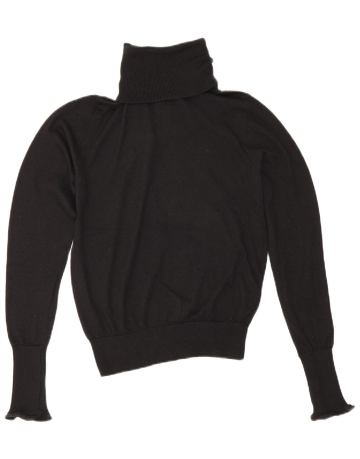 Maglione maglione a collo alto da donna Zara UK 6 XS poliestere nero