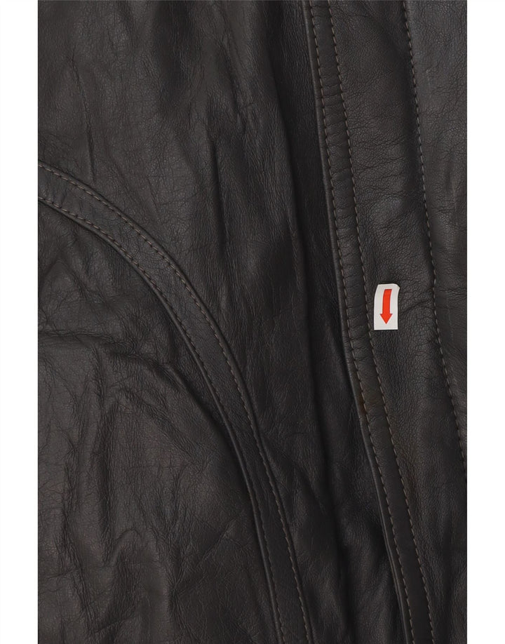 Giacca in pelle da uomo VINTAGE UK 40 grande in pelle grigia