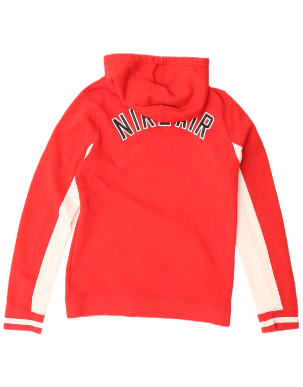 Felpa con cappuccio e zip grafica Nike da bambino 13-14 anni XL in cotone color block rosso