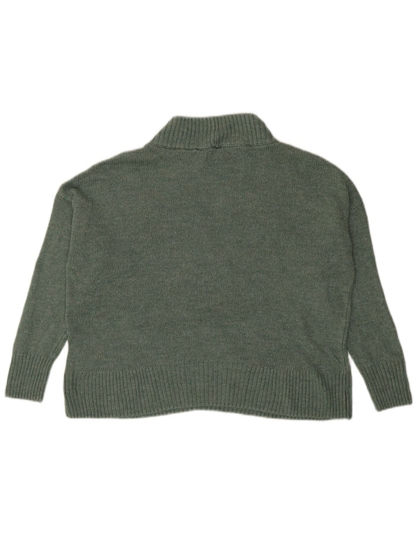 Maglione maglione oversize da donna con collo dolcevita M&Co UK 10 piccolo verde