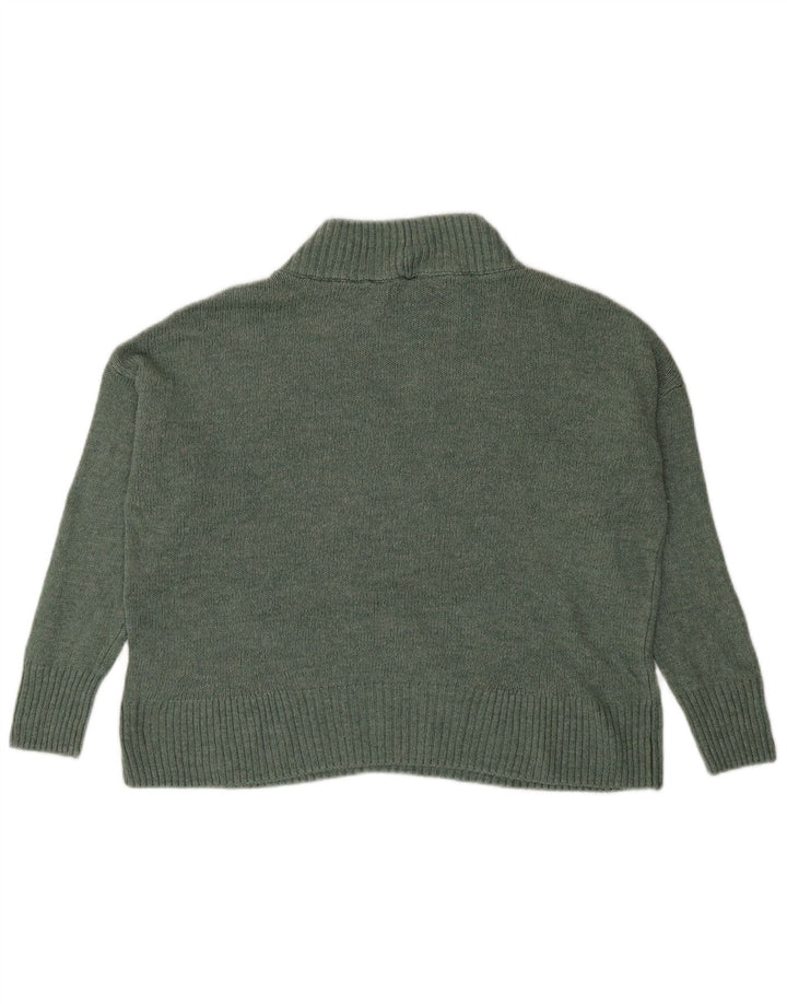Maglione maglione oversize da donna con collo dolcevita M&Co UK 10 piccolo verde