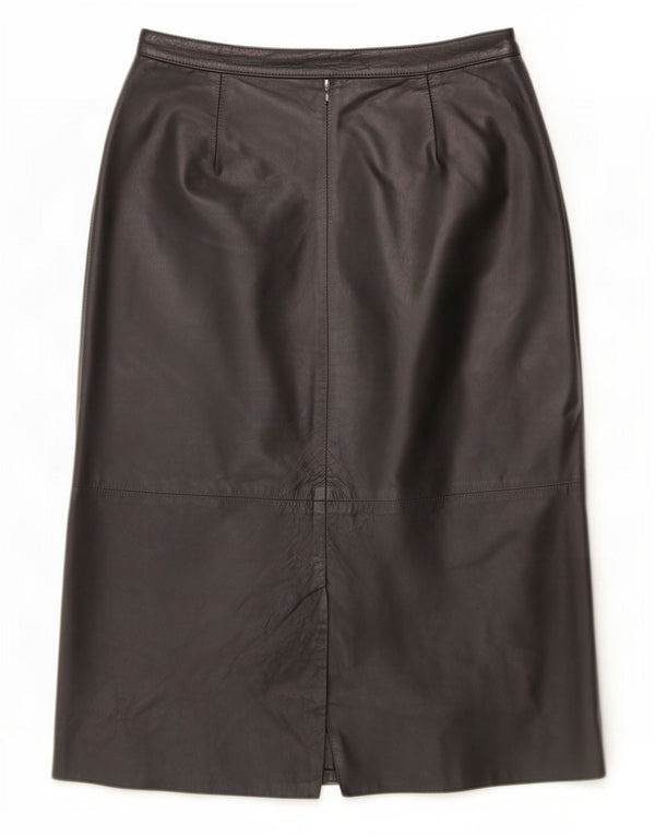 Vintage Womens Leather Skirt EU 40 Medium W28 Black