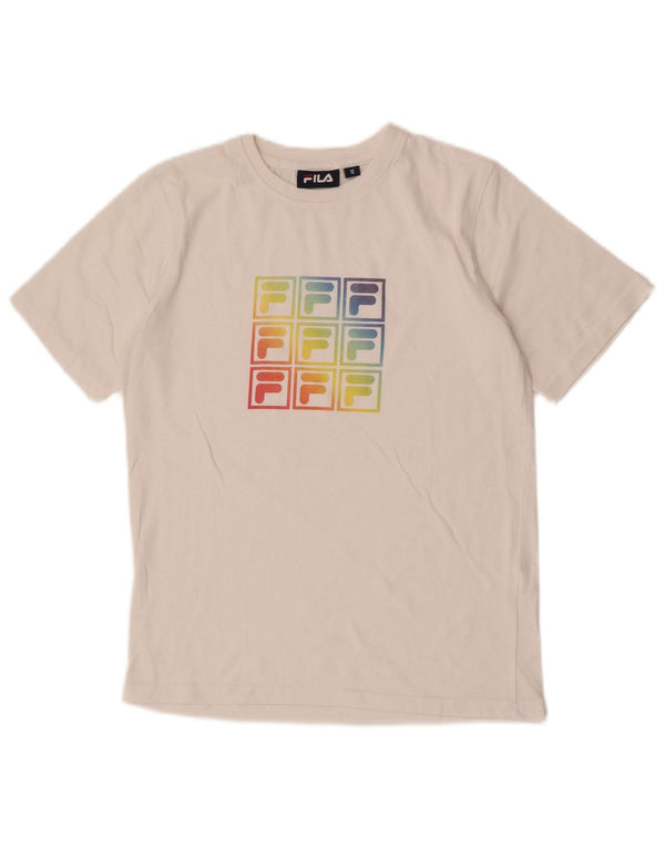Maglietta grafica da donna Fila Top UK 12 Medium White