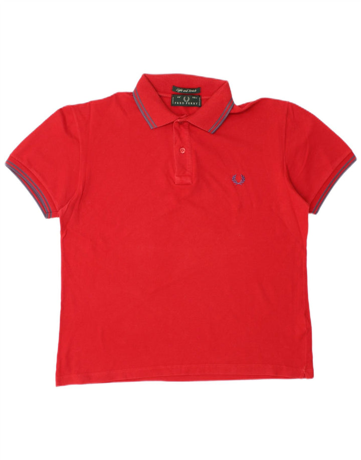 Polo Fred Perry da uomo leggera ed elasticizzata in cotone rosso medio