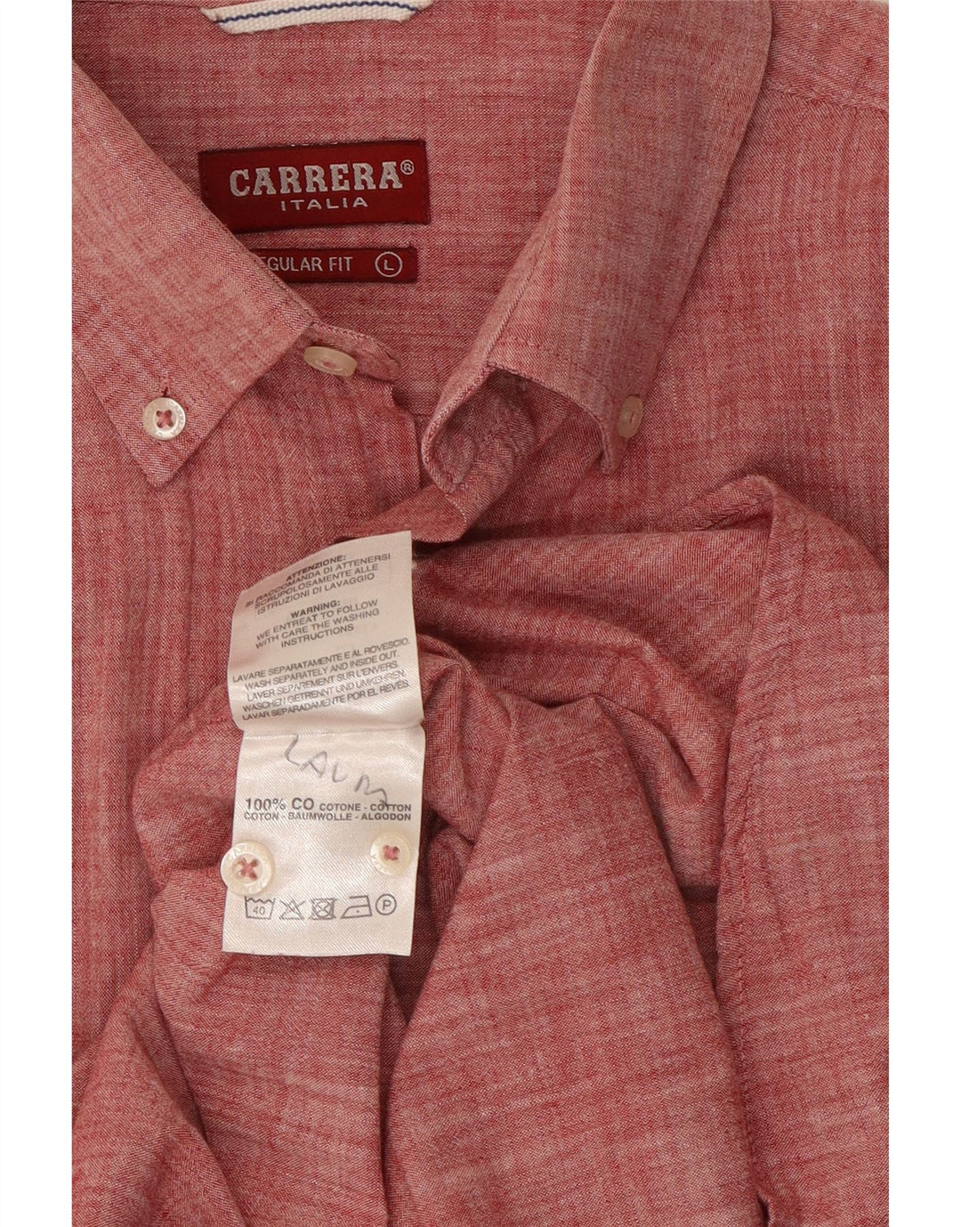Camicia Carrera da uomo a maniche corte, vestibilità regolare, grande, in cotone chiazzato rosso