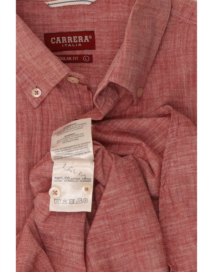 Camicia Carrera da uomo a maniche corte, vestibilità regolare, grande, in cotone chiazzato rosso