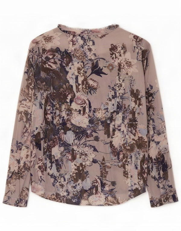 Camicetta a maniche lunghe da donna Marella Top UK 8 piccolo viola floreale