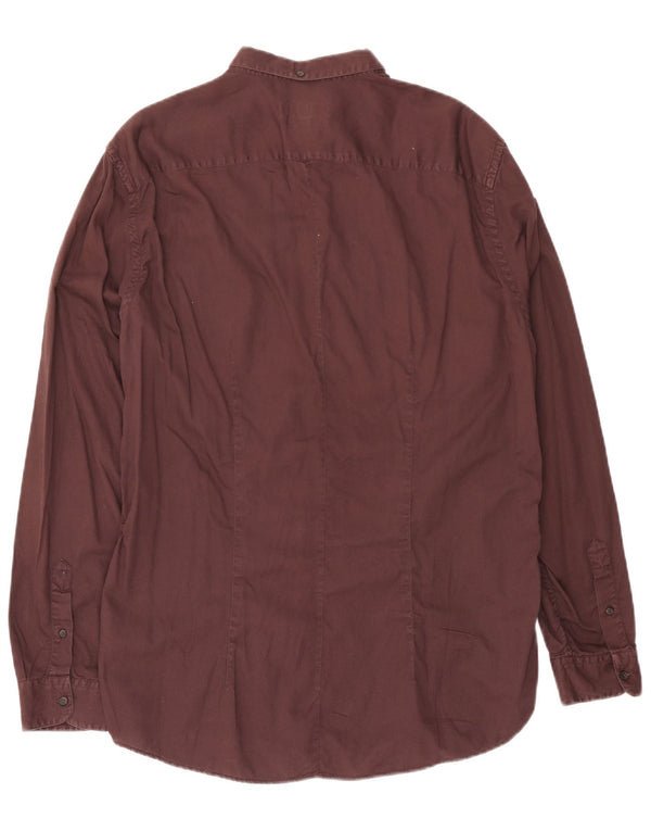 Camicia Uomo Trussardi Taglia 44 XL Cotone Bordeaux