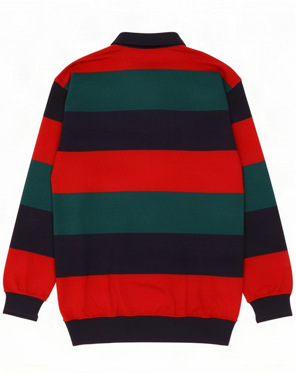 Amerigo Vespucci Maglione da uomo con collo alto a righe multicolore grande