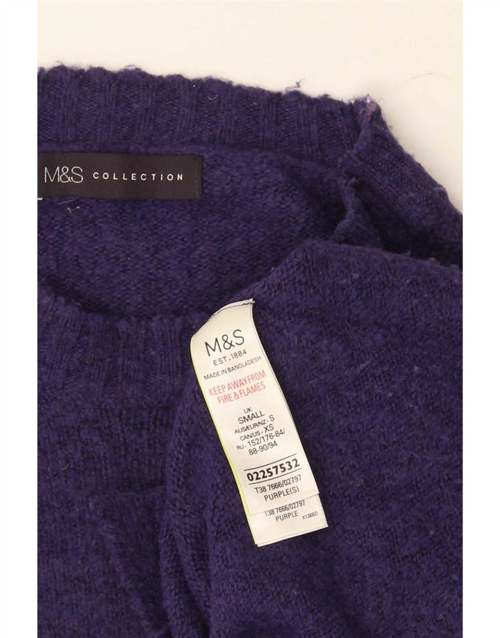 Maglione maglione girocollo da donna Marks & Spencer UK 10 piccolo viola
