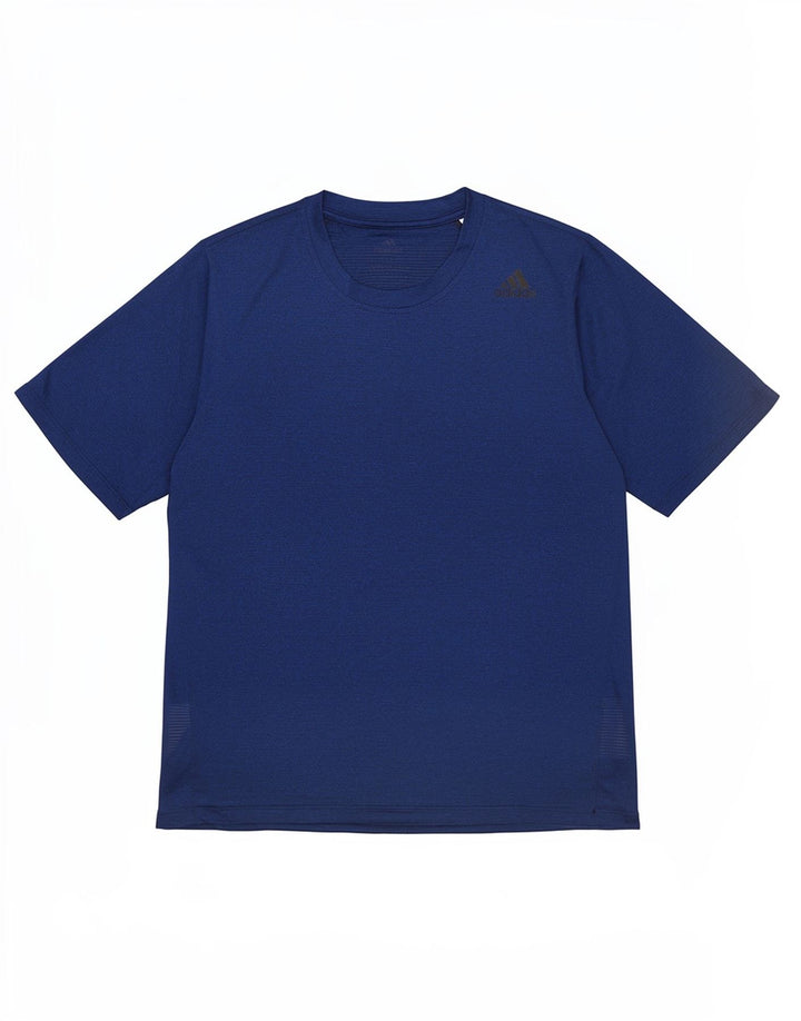 T-shirt da uomo Adidas Top in poliestere blu medio