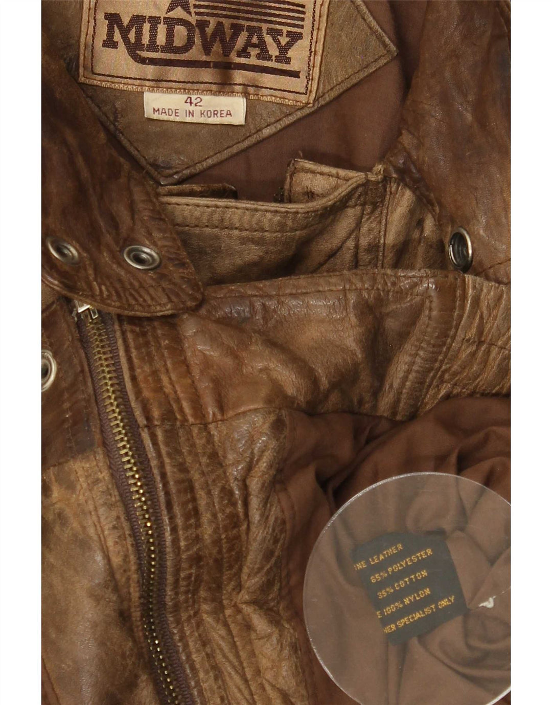 Giacca in pelle vintage da uomo UK 42 XL Marrone