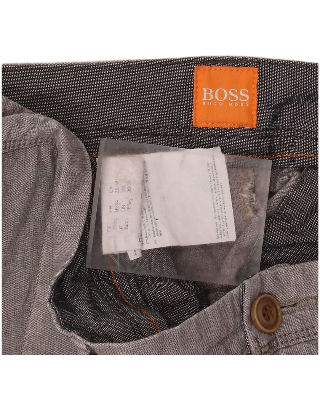 Pantaloni chino slim da uomo Hugo Boss W36 L34 cotone grigio