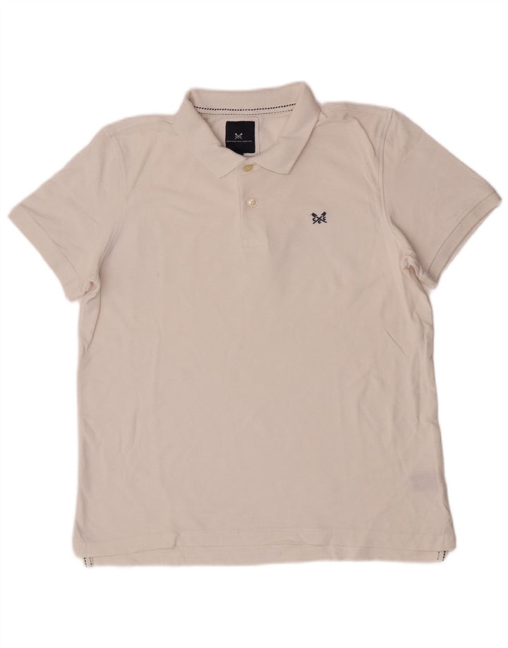 Crew Clothing Polo da uomo grande in cotone bianco