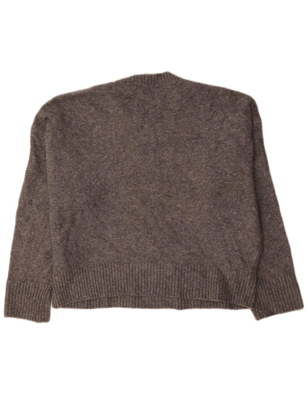 Maglione girocollo oversize da donna Zara UK 16 grande acrilico grigio