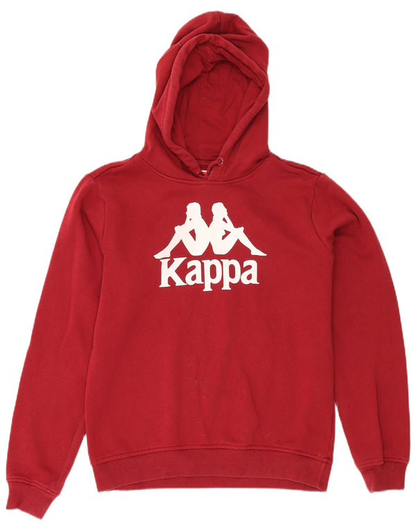 Maglione con cappuccio grafico da uomo Kappa piccolo in cotone bordeaux