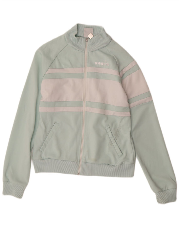 Giacca da ginnastica da donna Diadora Large in poliestere color block verde
