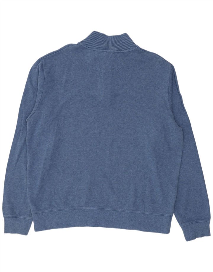 GANT Felpa da uomo con zip e collo maglione 3XL cotone blu