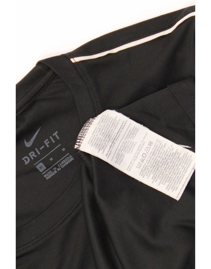 T-shirt Nike da uomo Dri Fit, top in poliestere nero medio