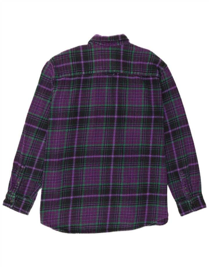 Camicia in flanella da uomo Pull & Bear XL in cotone a quadri viola