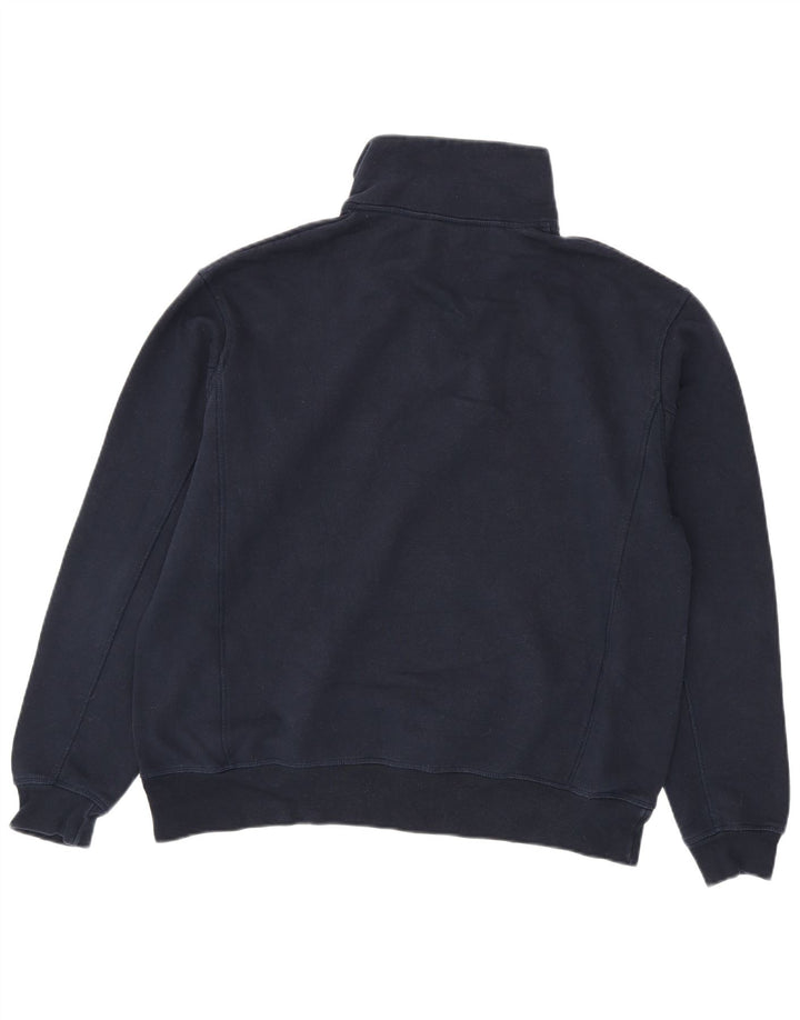 Felpa Zara da uomo con collo con zip, maglione grande in poliestere blu navy