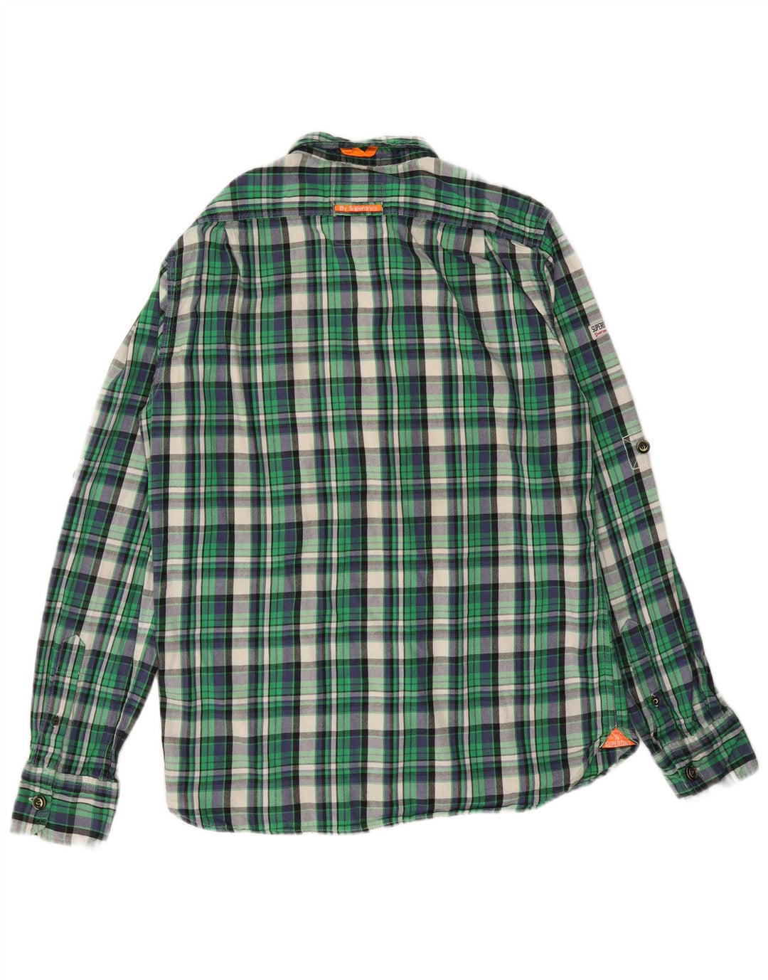 Camicia da uomo in flanella SUPERDRY XL in cotone a quadri verdi