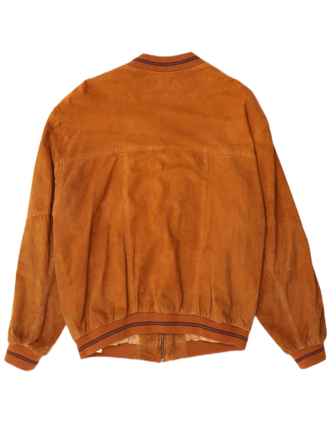 Giubbotto bomber in pelle scamosciata da uomo VINTAGE IT 50 Large in pelle marrone