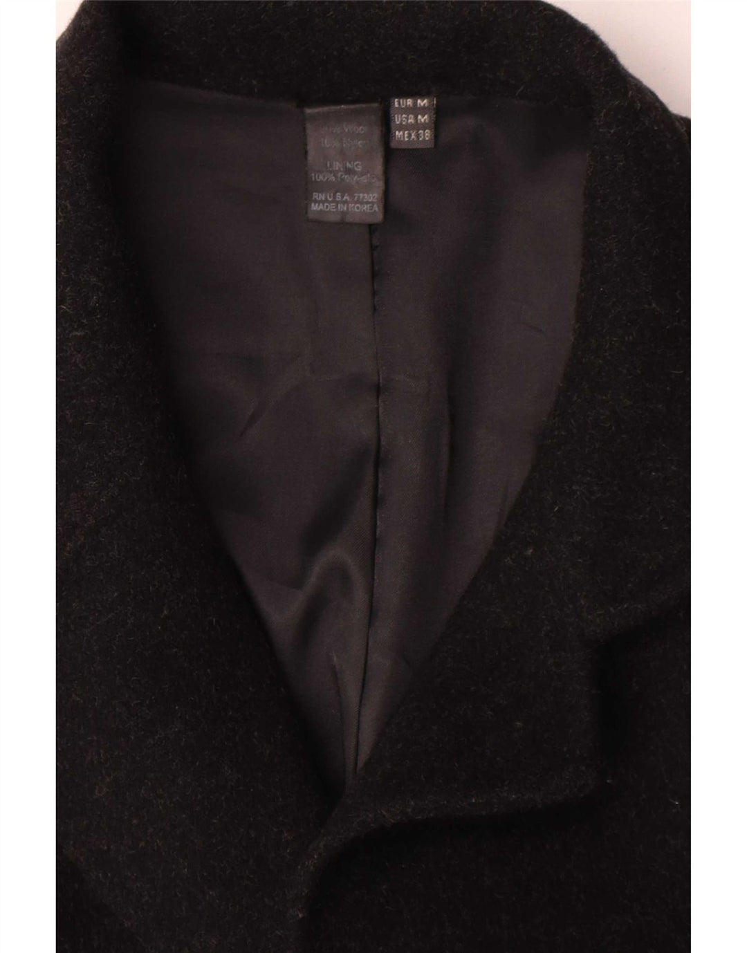 Cappotto da uomo Zara UK 38 lana nera media