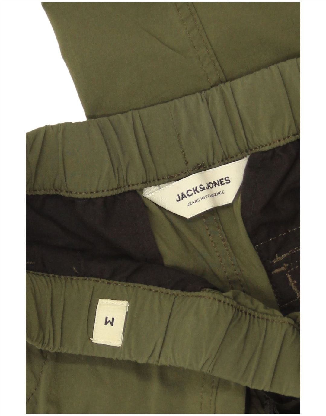 Pantaloni cargo dritti da uomo Jack & Jones medi W30 L27 nylon kaki