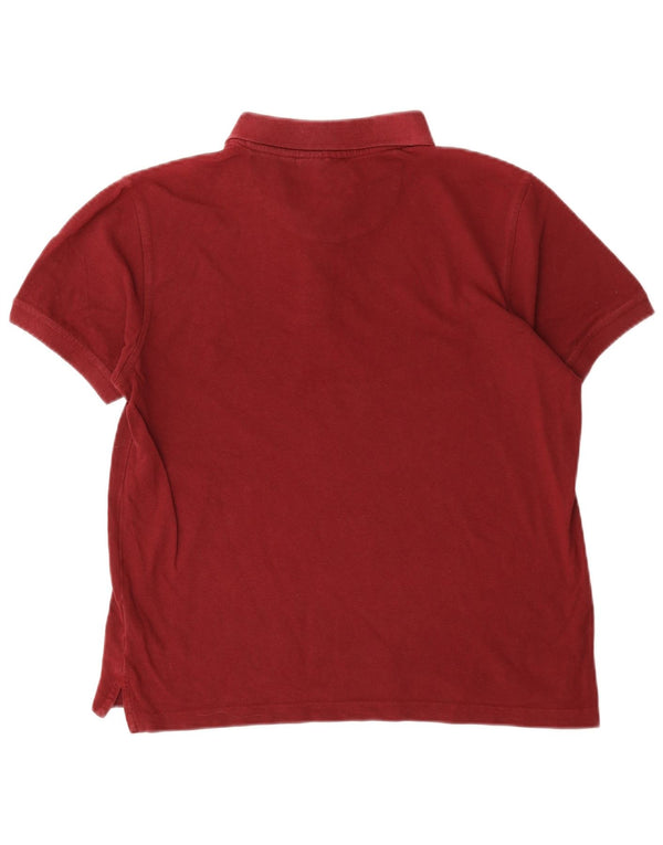 Polo da uomo vestibilità regolare Pierre Cardin in cotone bordeaux medio