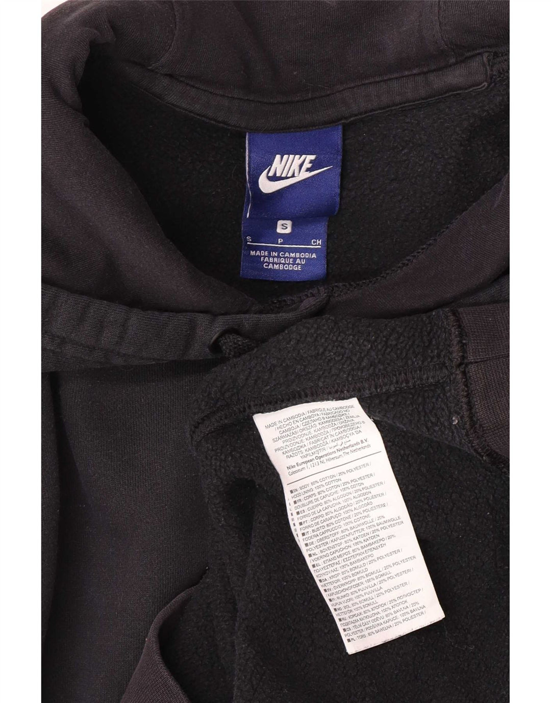 Felpa con cappuccio Nike Regular Fit da uomo, piccola, in cotone nero