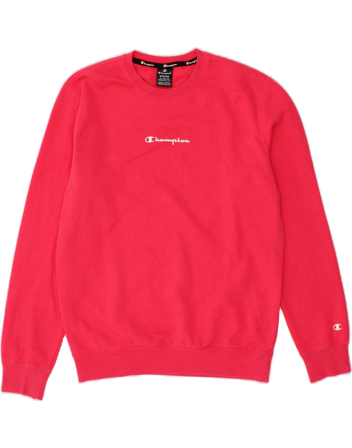 CHAMPION Mens Graphic Sweatshirt Jumper Medium Pink Cotton Vintage Champion and Second-Hand Champion from Messina Hembry 