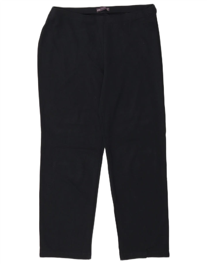 Pantaloni casual da donna Marks & Spencer UK 14 Large W34 L29 Viscosa nera