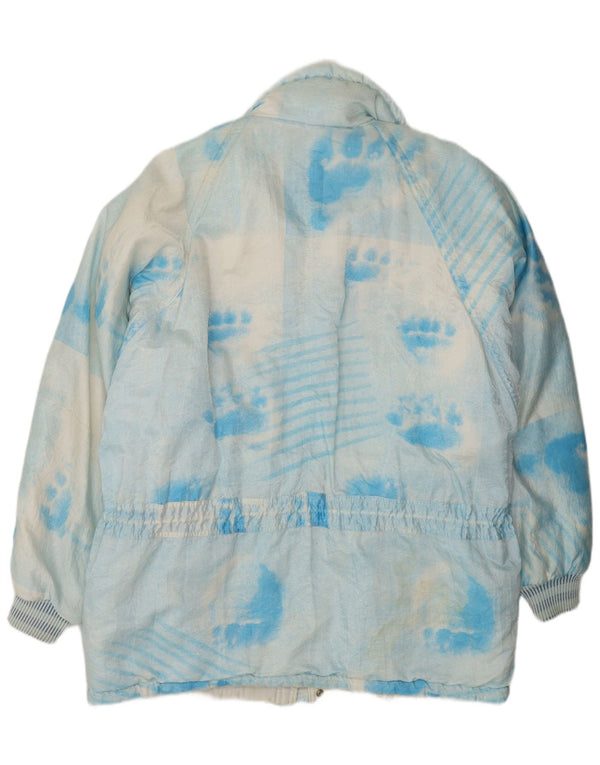Giacca a vento vintage da uomo UK 42 XL blu tie dye poliammide retrò