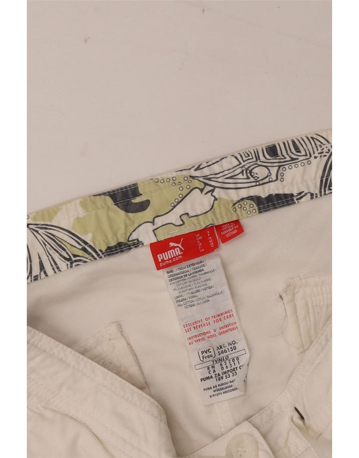 Pantaloncini chino da donna Puma UK 10 piccoli W30 cotone bianco