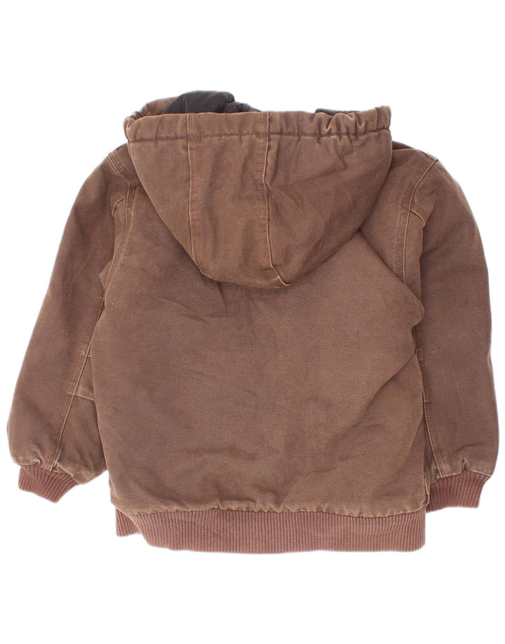 Giubbotto bomber con cappuccio Carhartt per ragazzi 7-8 anni piccolo in cotone marrone