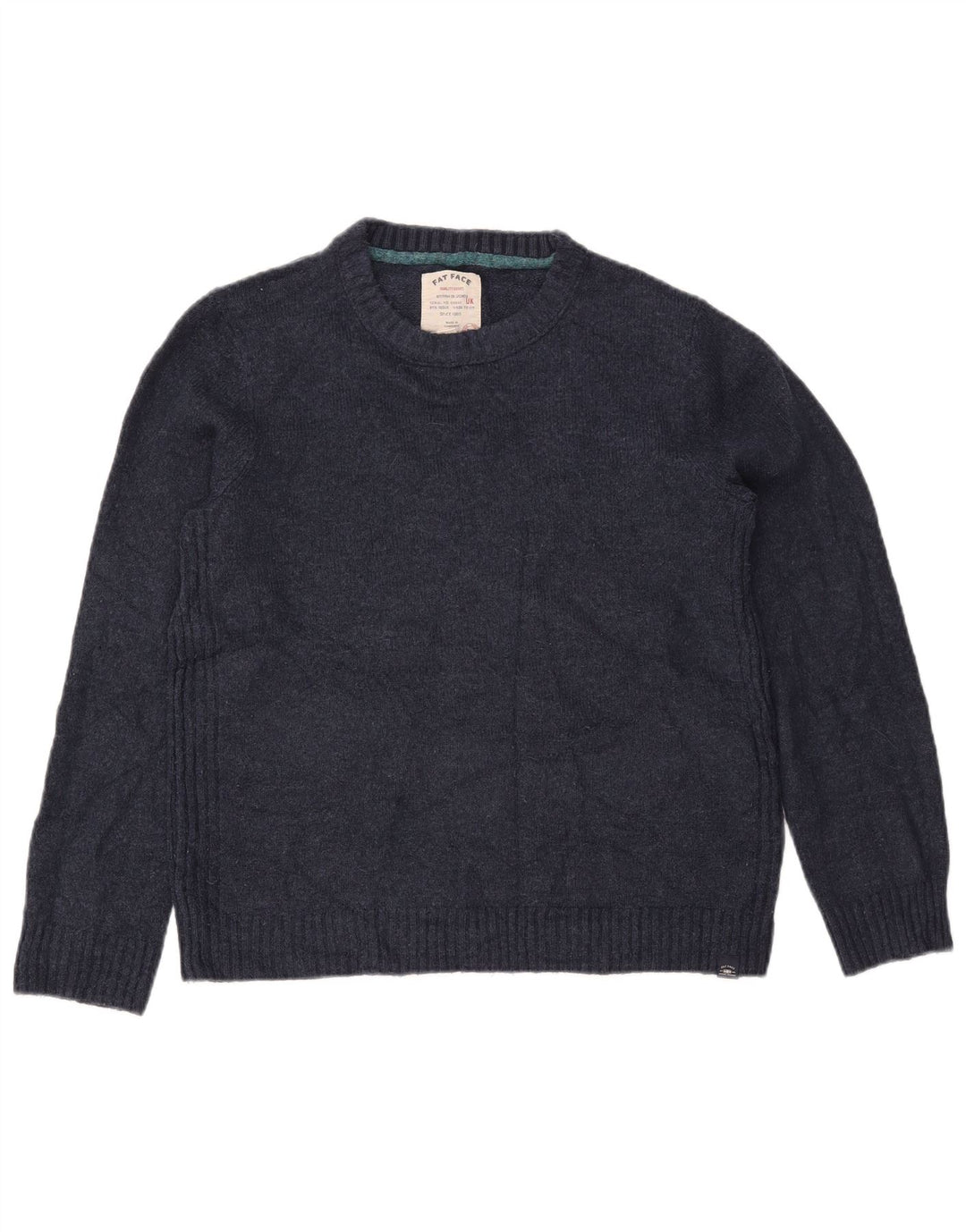 FAT FACE Maglione maglione girocollo oversize da donna UK 10 Piccolo Blu Navy