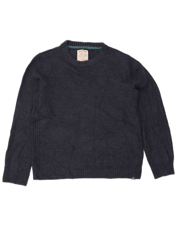 FAT FACE Maglione maglione girocollo oversize da donna UK 10 Piccolo Blu Navy