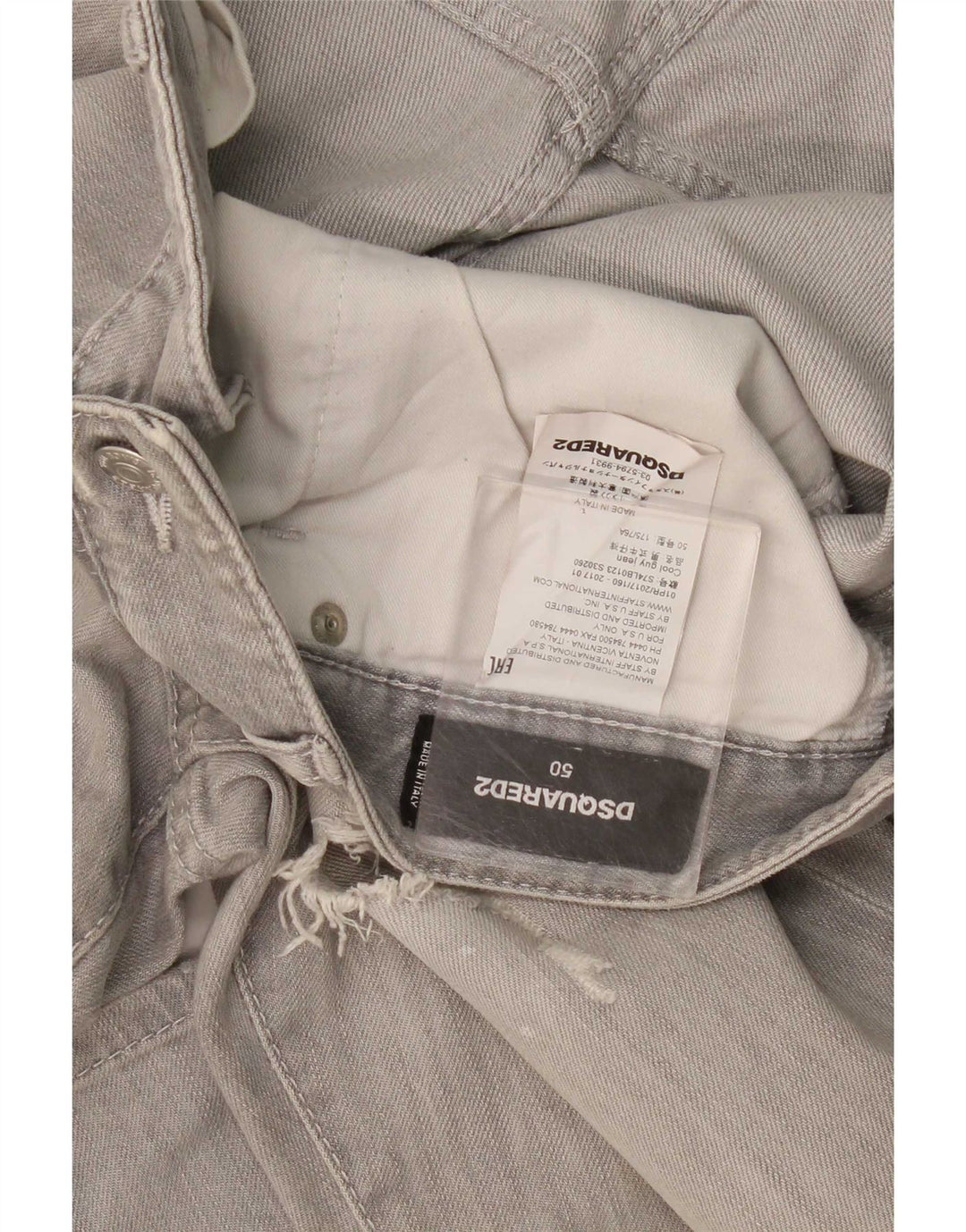 Jeans slim invecchiati da donna Dsquared2 IT 50 XL W36 L35 cotone grigio