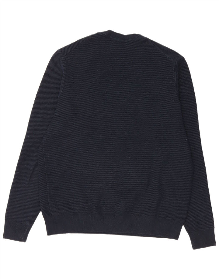 Maglione maglione girocollo da uomo Marks & Spencer grande poliestere blu navy