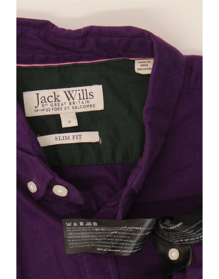 Camicia slim fit da uomo Jack Wills piccola in cotone viola