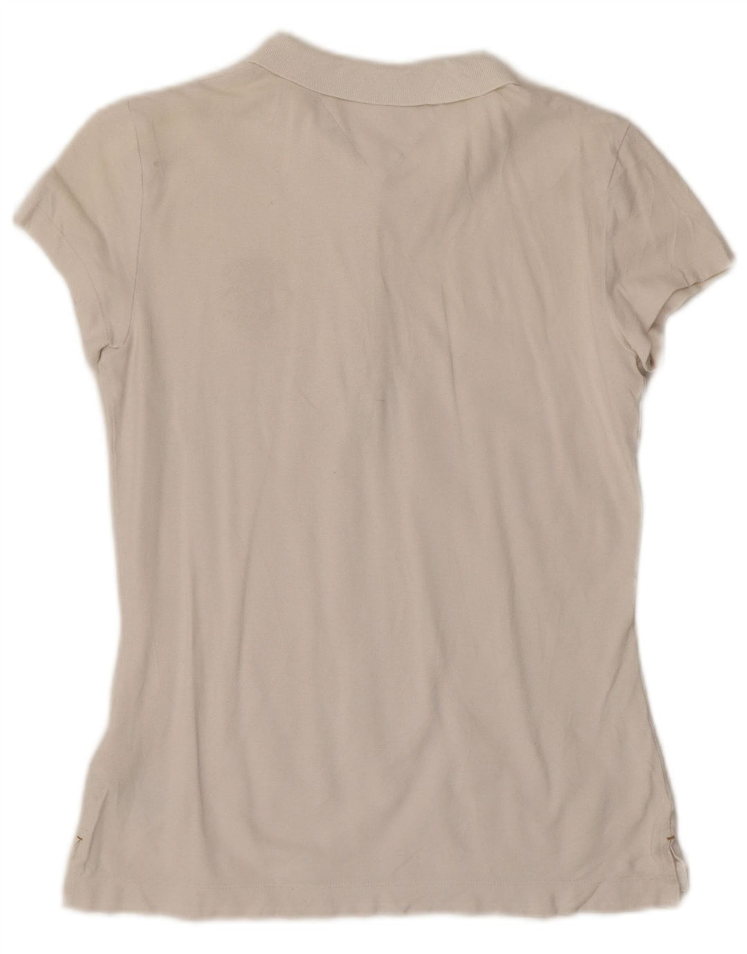 Polo da donna slim fit Tommy Hilfiger UK 12 cotone bianco medio