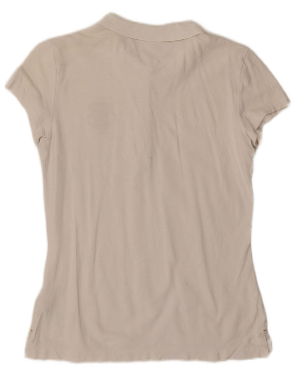 Polo da donna slim fit Tommy Hilfiger UK 12 cotone bianco medio