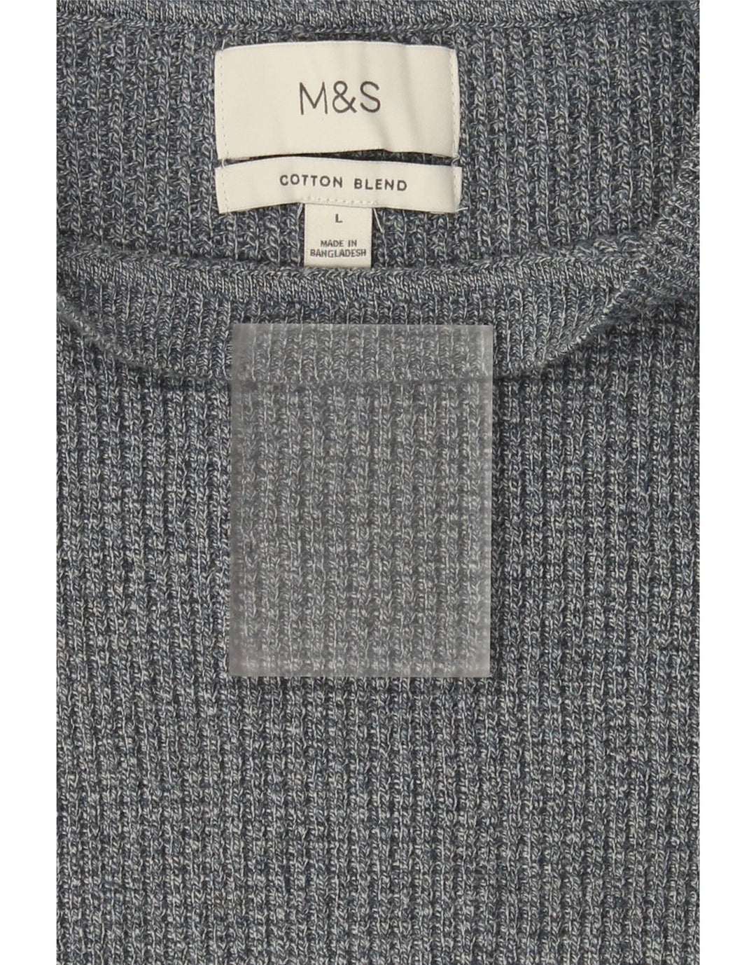 Maglione da uomo Marks & Spencer con scollo a barca, grande cotone chiazzato grigio
