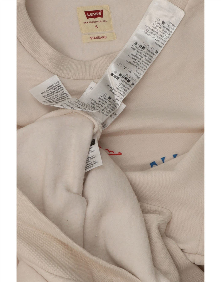 Levi's Felpa con grafica standard da uomo, piccola, in cotone bianco