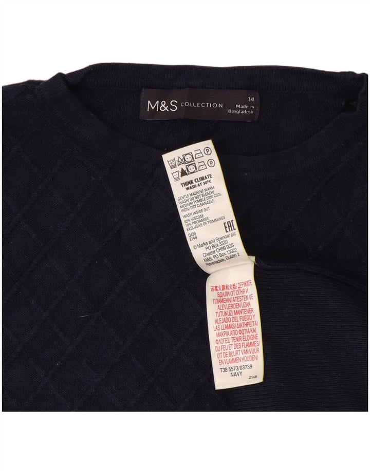 Maglione maglione girocollo da donna Marks & Spencer UK 14 blu navy medio