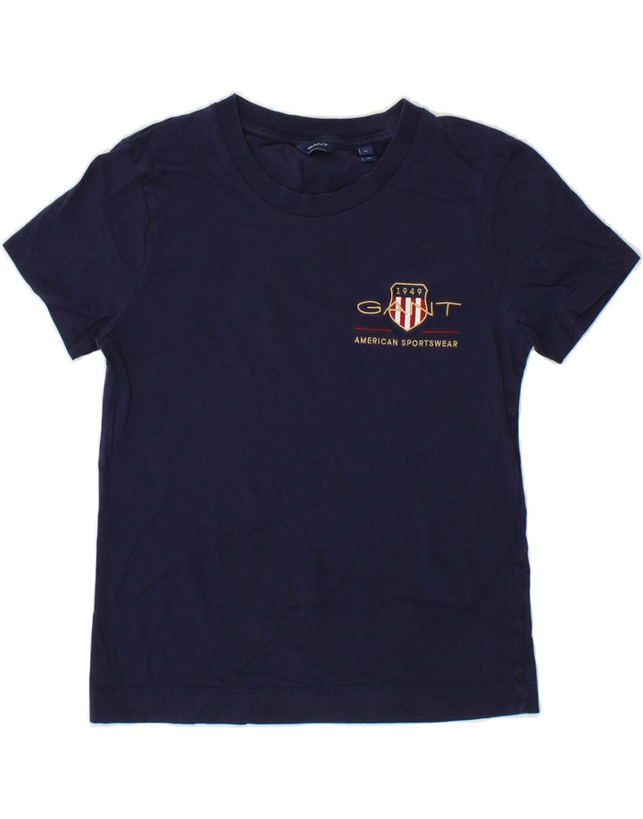 GANT Womens T-Shirt Top UK 6 XS Navy Blue Vintage Gant and Second-Hand Gant from Messina Hembry 